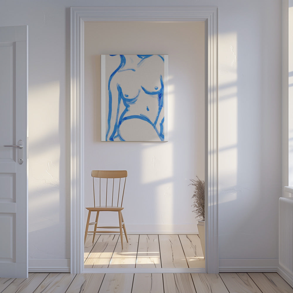 Blaue Kontur Akt | Leinwand