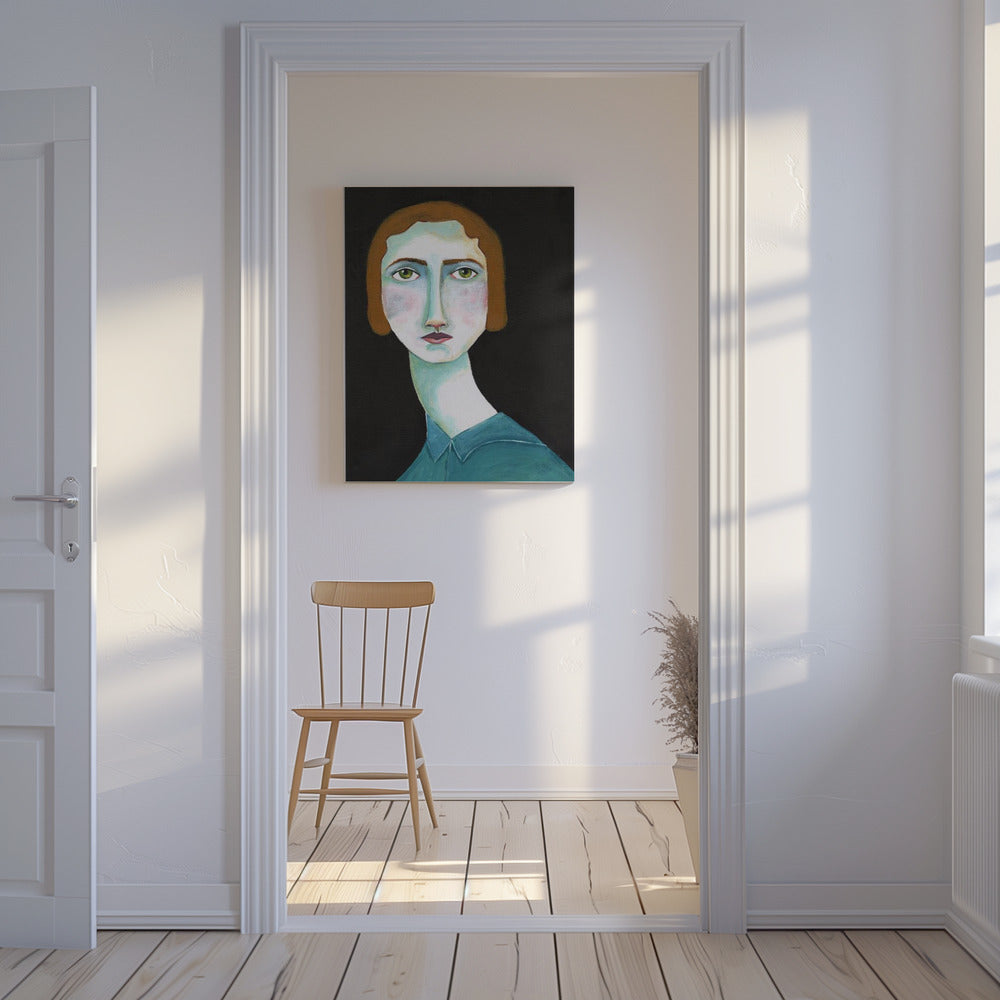 Vintage Dame schaut | Leinwand