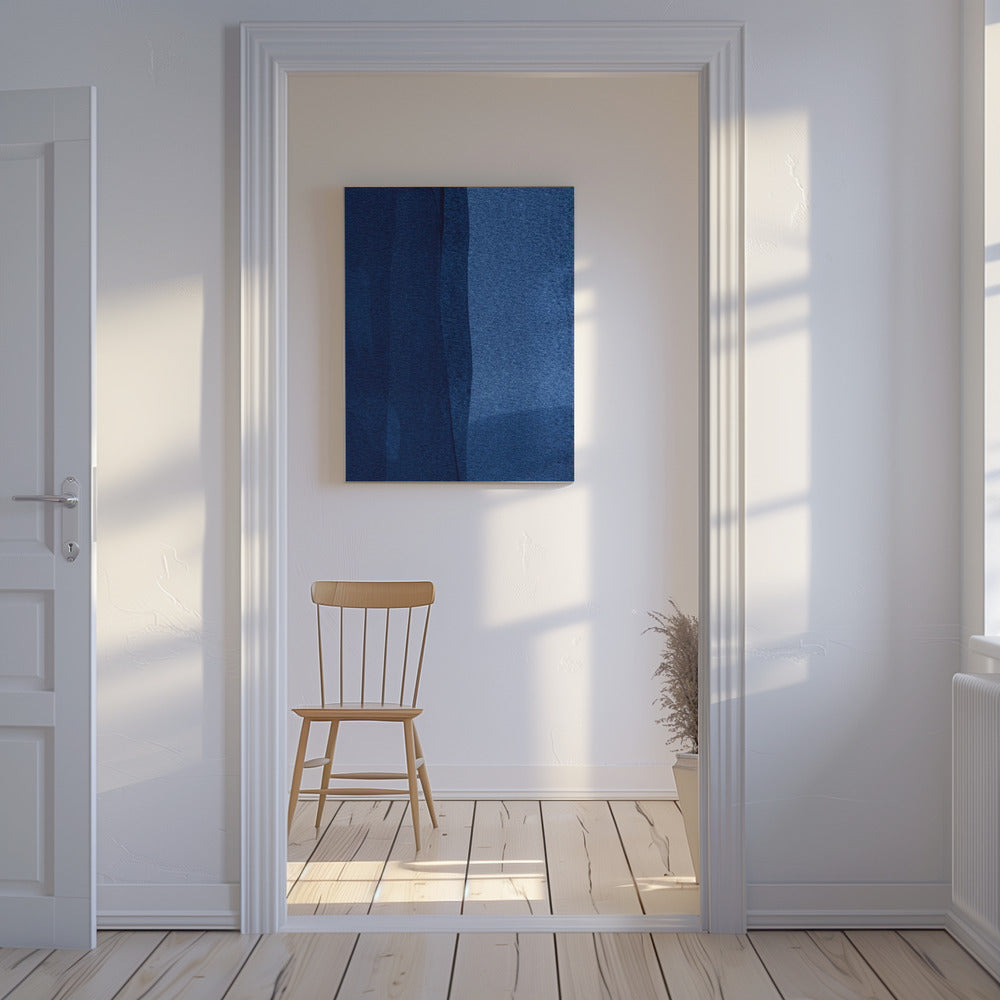 Blue Texture Flowing Vertical Lines | Canvas