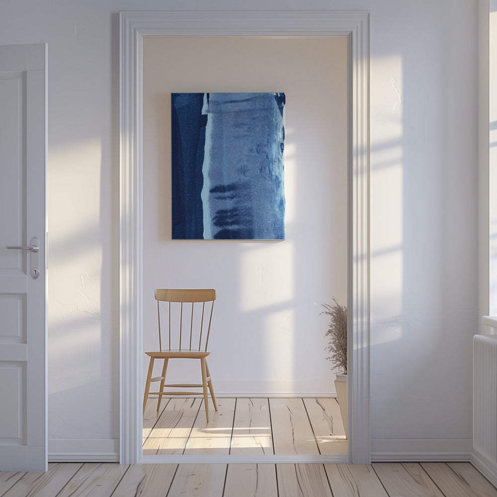 Blue Texture Flowing Vertical Lines | Canvas