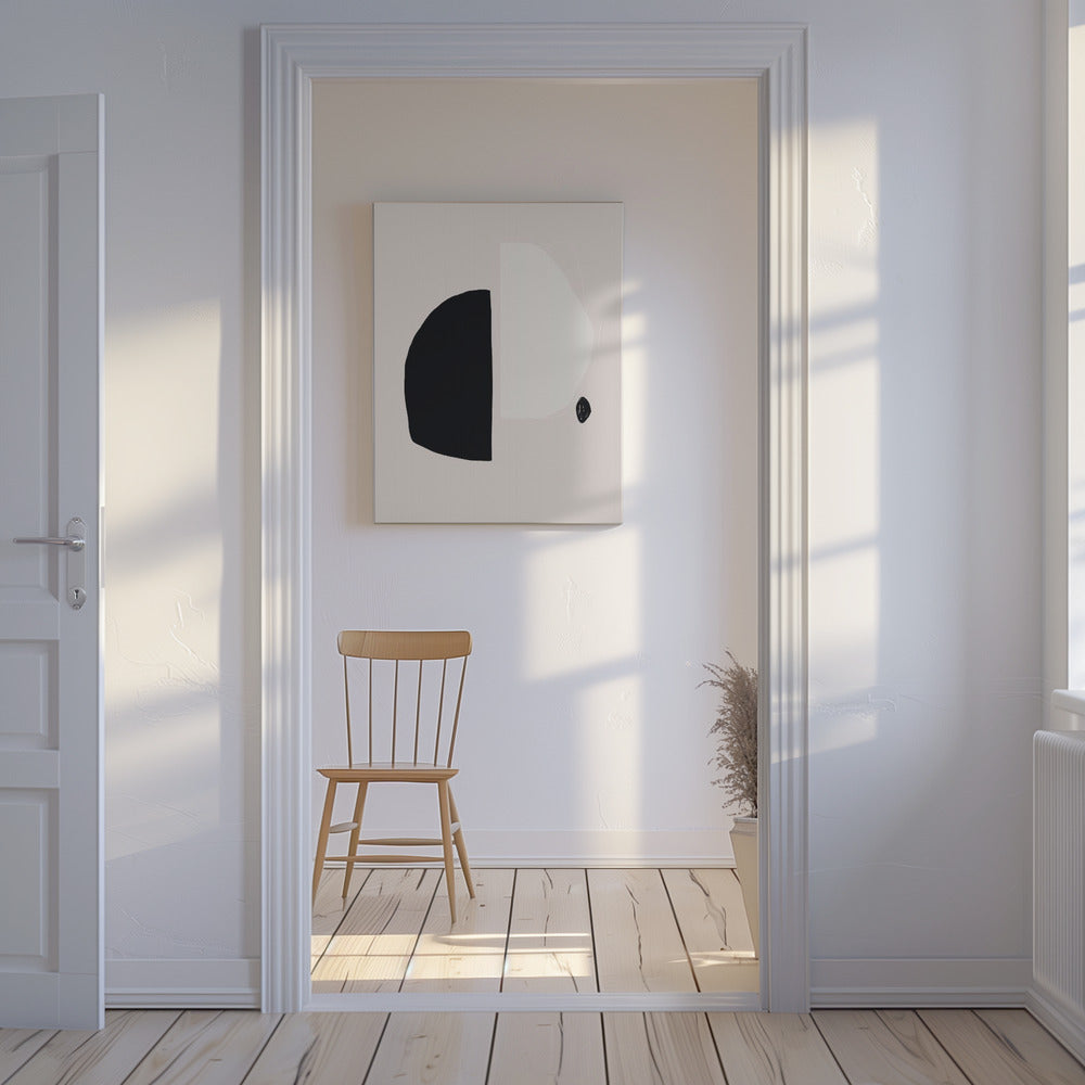 Schwarz-weiße geometrische Formen | Leinwand