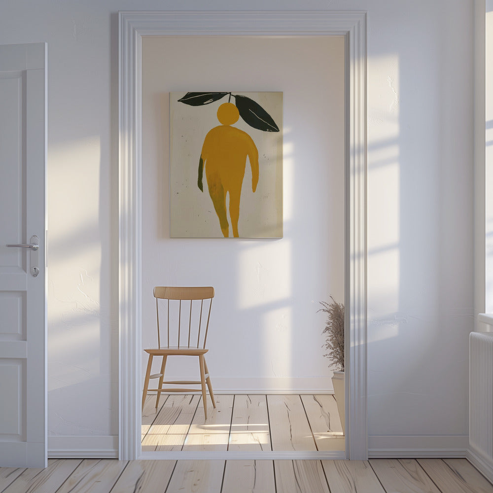 Orangenblatt Figur | Leinwand