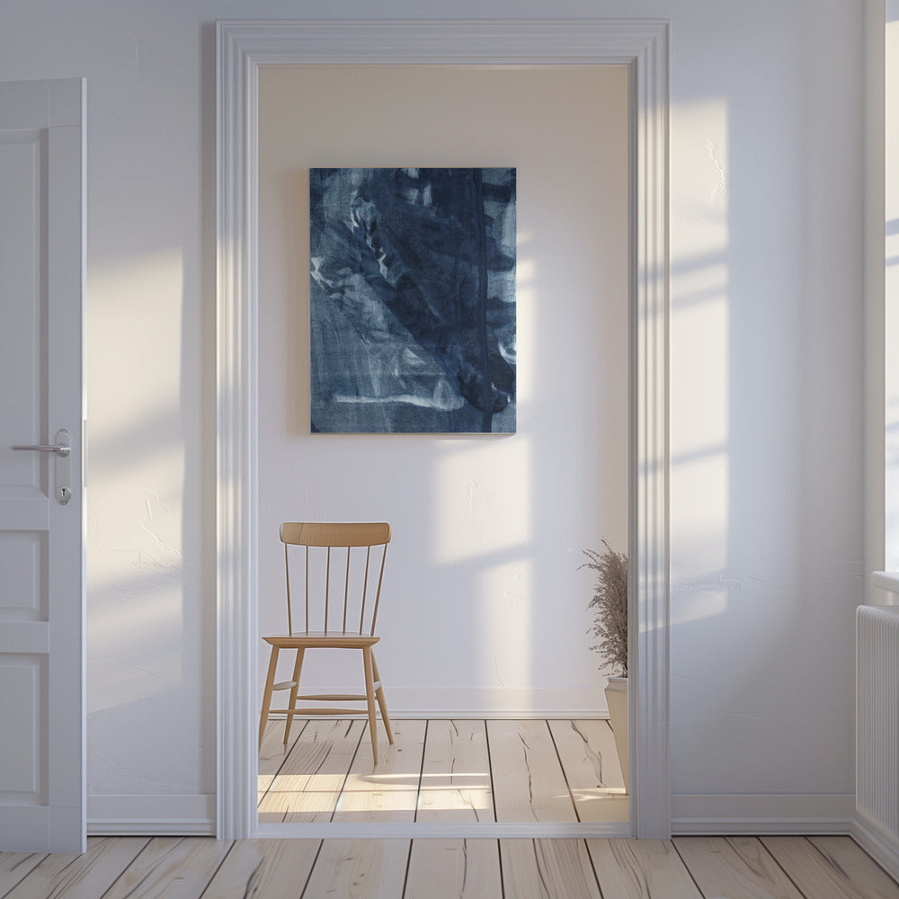 Blue Texture Flowing Vertical Lines | Canvas