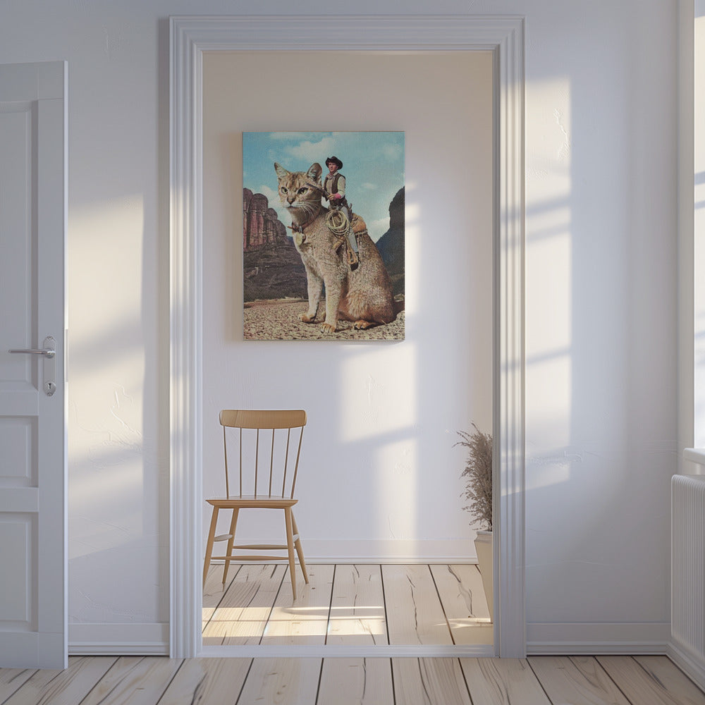 Katze Lone Ranger | Leinwand