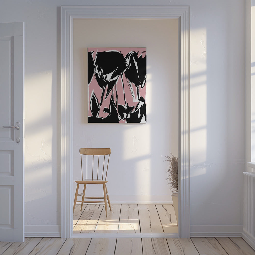 Schwarze rosa Tulpen | Leinwand