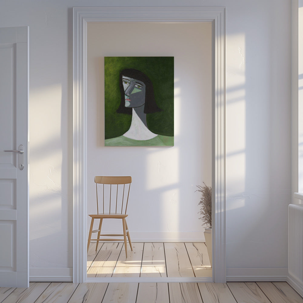 Dame in Grün | Leinwand