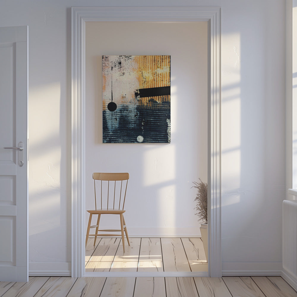 Abstraktes Kunstwerk mit geometrischer Komposition | Leinwand