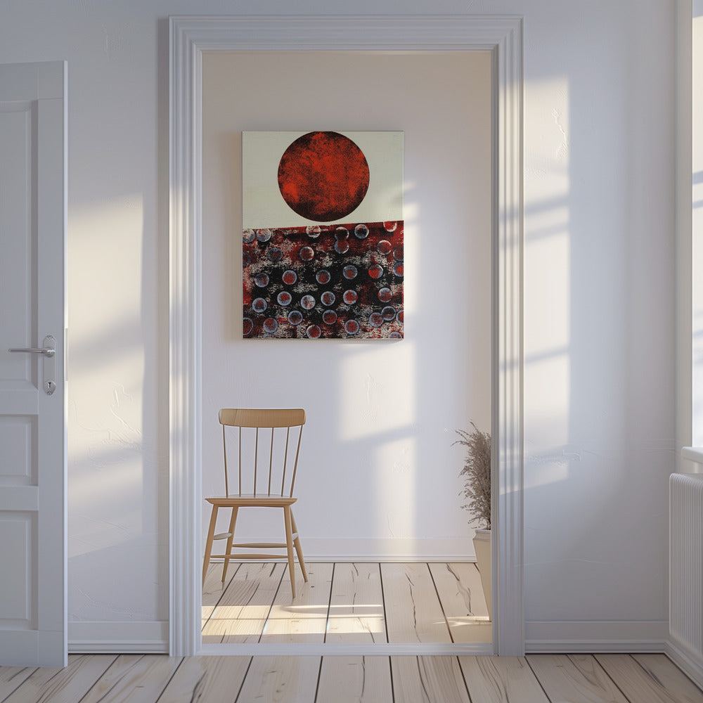 Abstraktes Kunstwerk mit geometrischer Komposition | Leinwand
