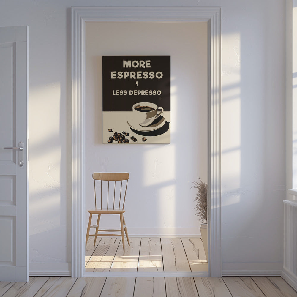 Mehr Espresso - Weniger Depresso | Leinwand