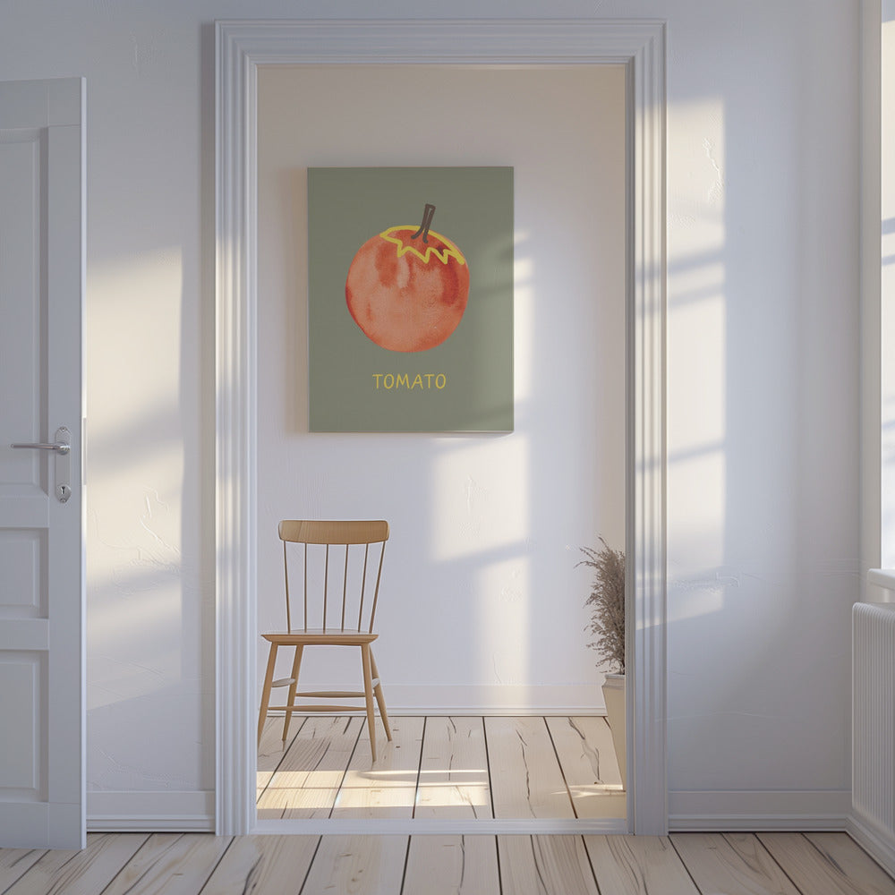 Tomate in Grün | Leinwand