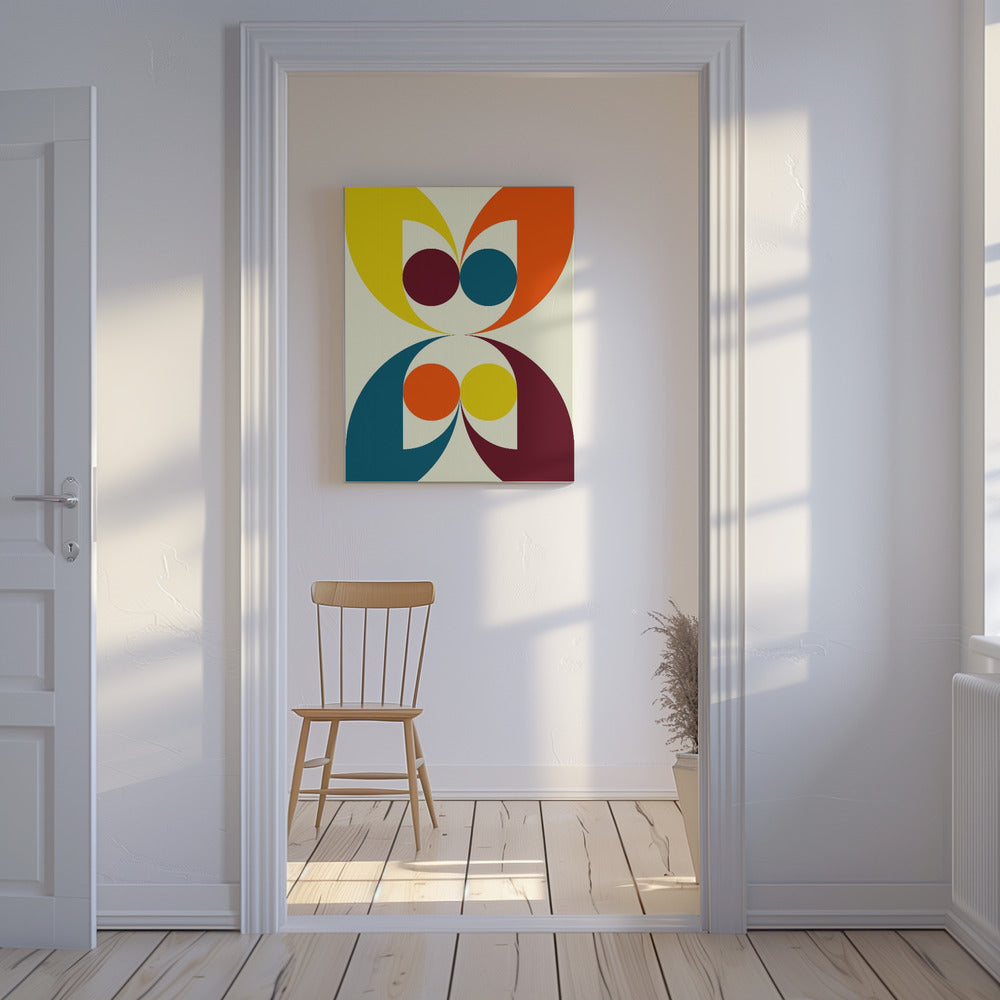 Bunte symmetrische Formen und Kreise | Leinwand