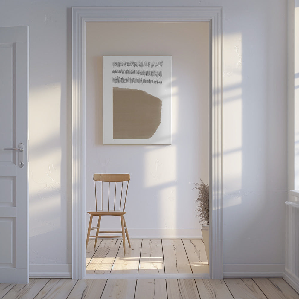 Elemente mit sich kreuzenden schwarzen Linien | Leinwand