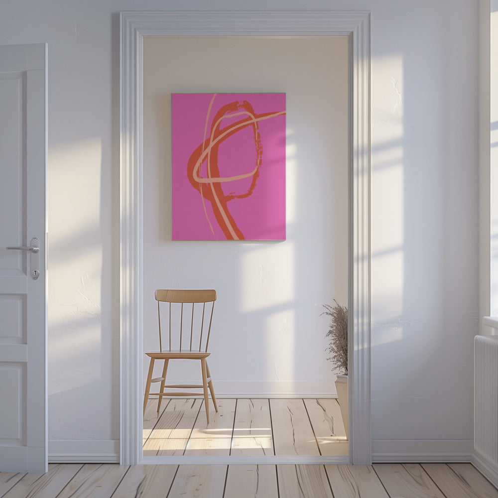 Leuchtend rosa Wirbel | Leinwand