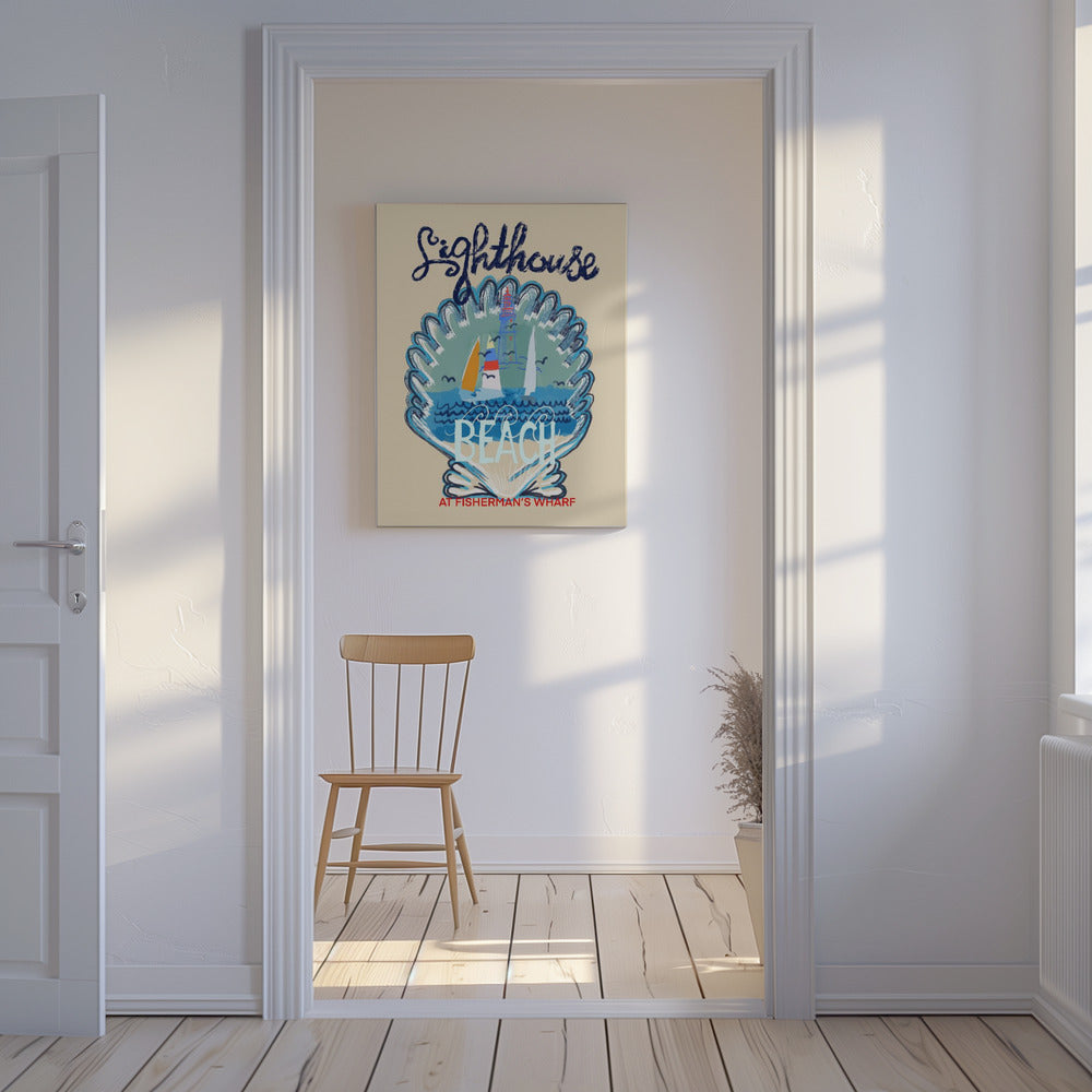 Leuchtturm Strand Poster | Leinwand