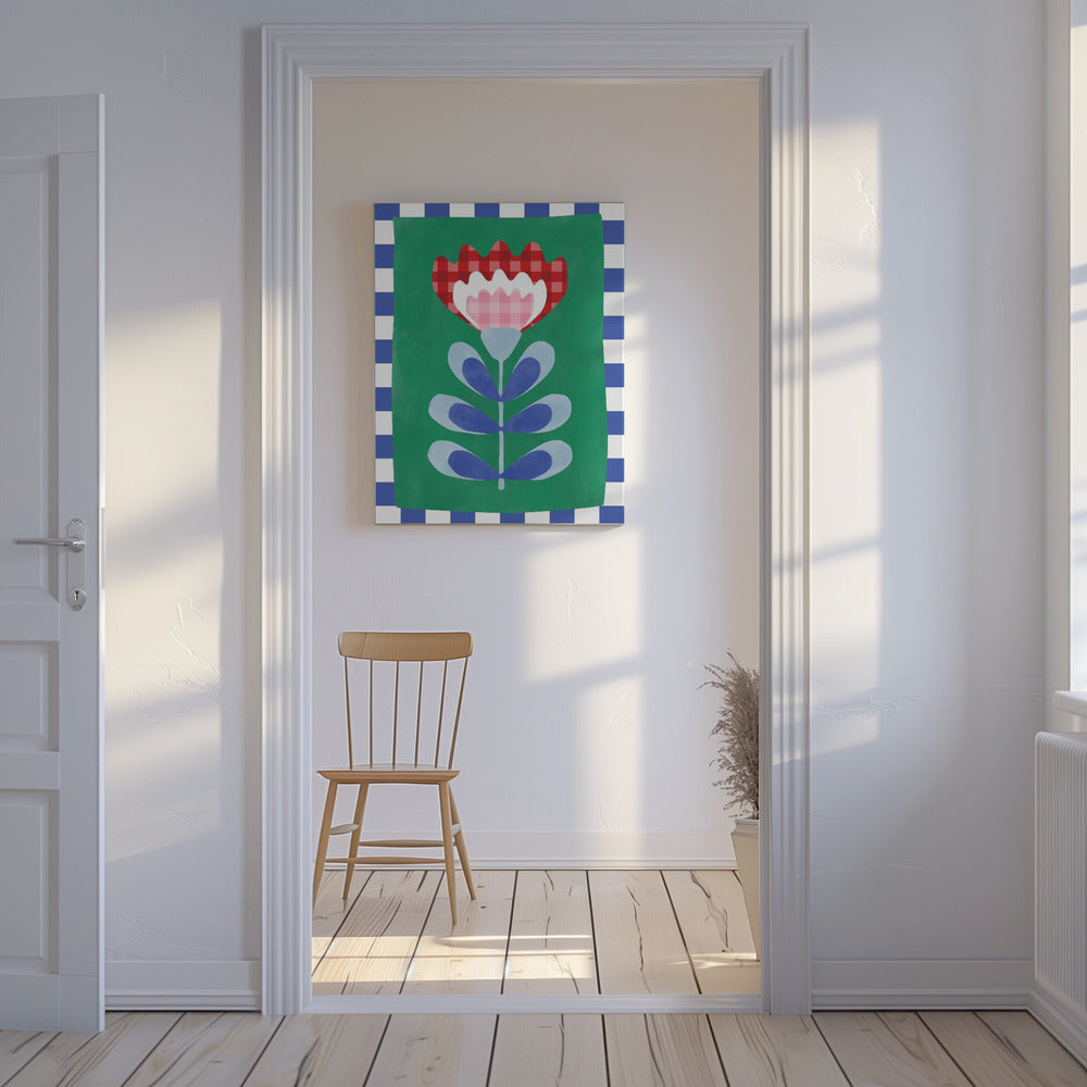 Blumenmuster mit kräftigen geometrischen Formen | Leinwand