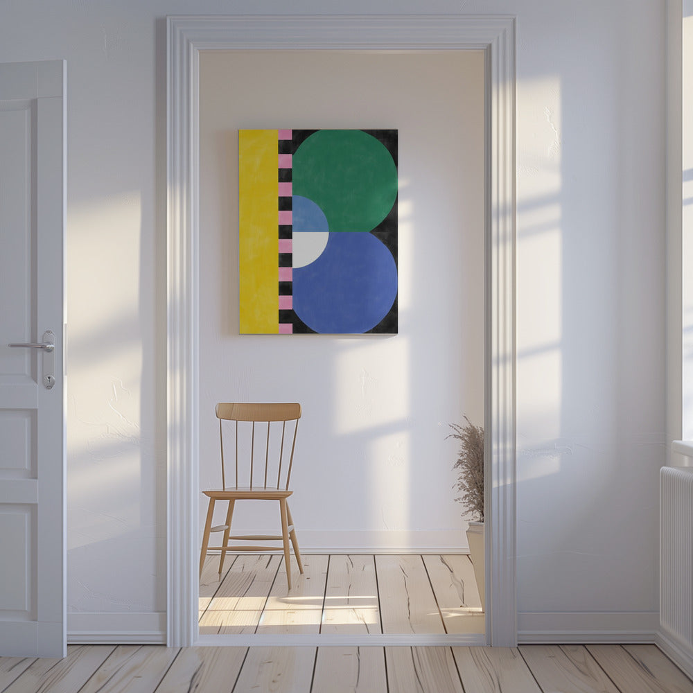 Bunter Geometrieblock und Formen | Leinwand