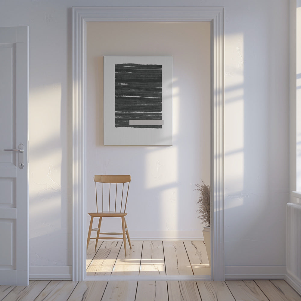 black Horizontal Brushstrokes | Canvas