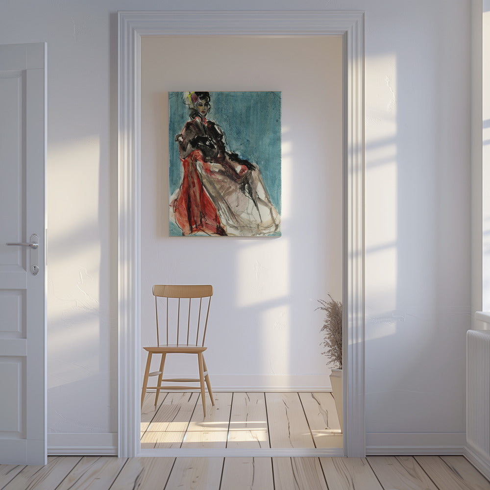 Elegante Pose eines Frauenporträts | Leinwand