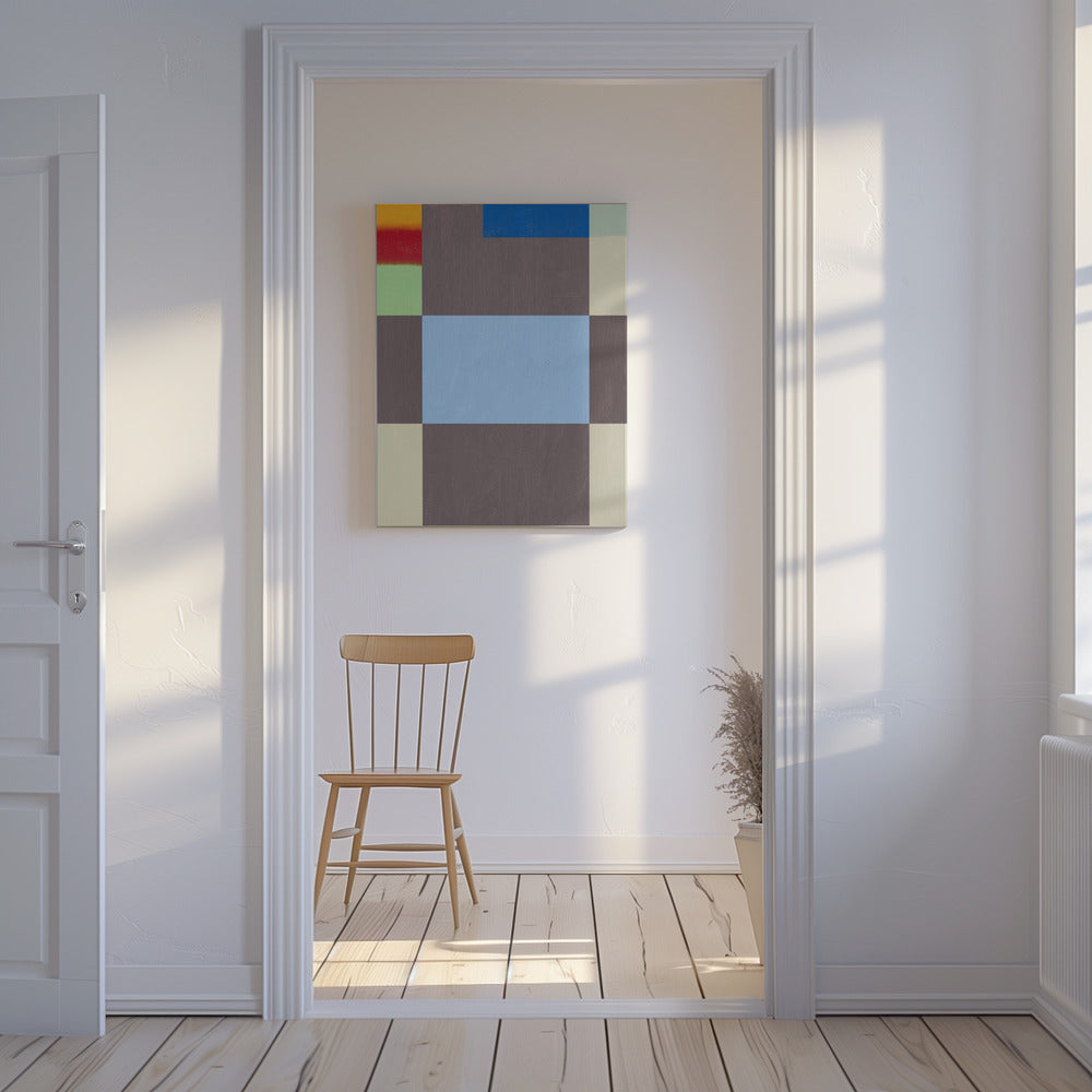 Geometrische Formen mit einer gedämpften Farbpalette aus Grau | Leinwand