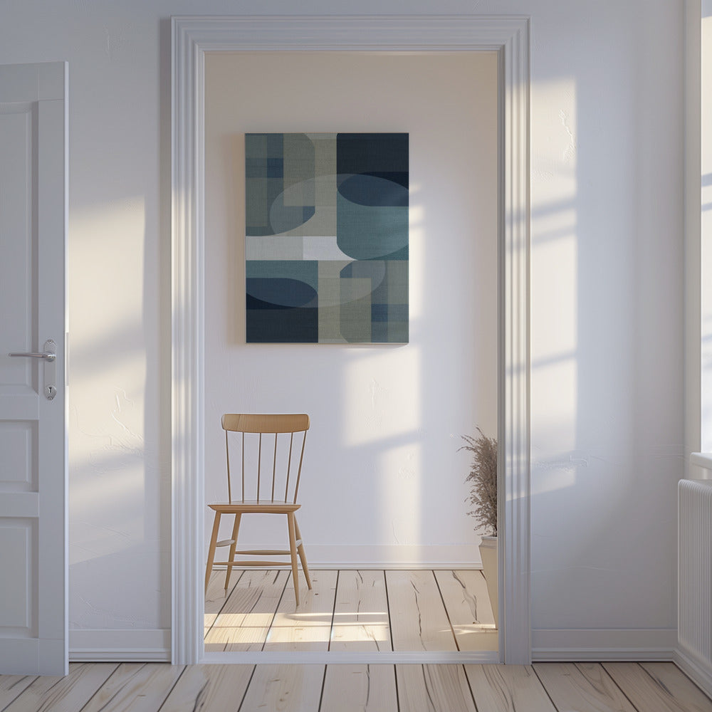 Gewebte blaue Schichten 5 | Leinwand