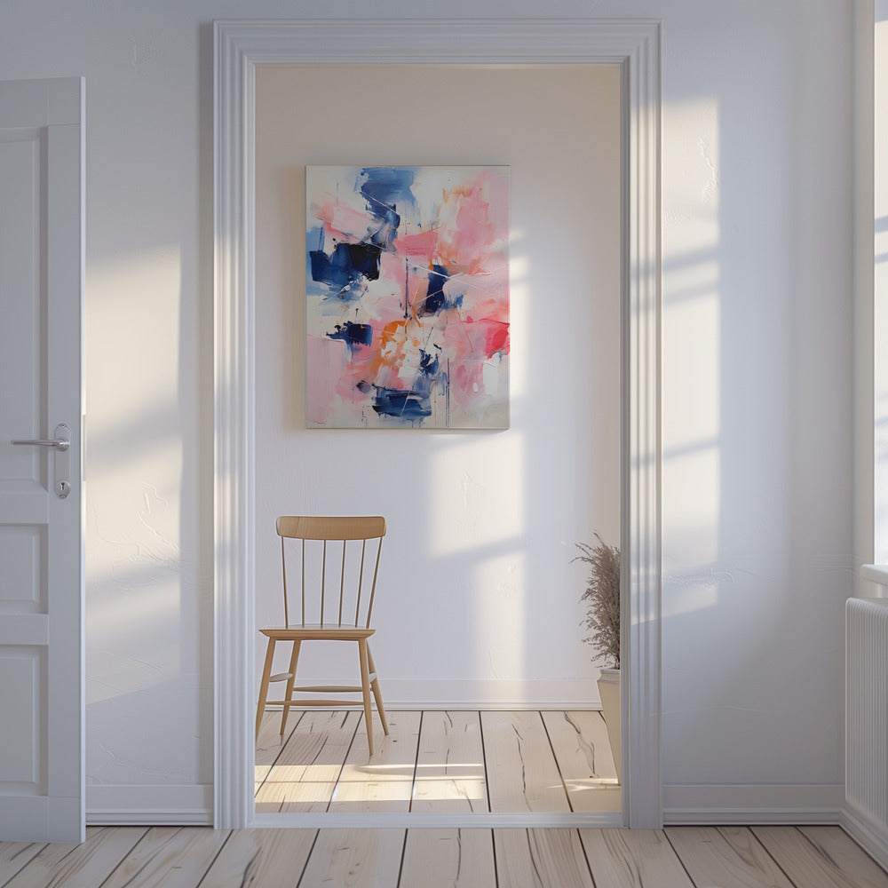 Blush Indigo Abstrakter Druck Zweite 4x | Leinwand