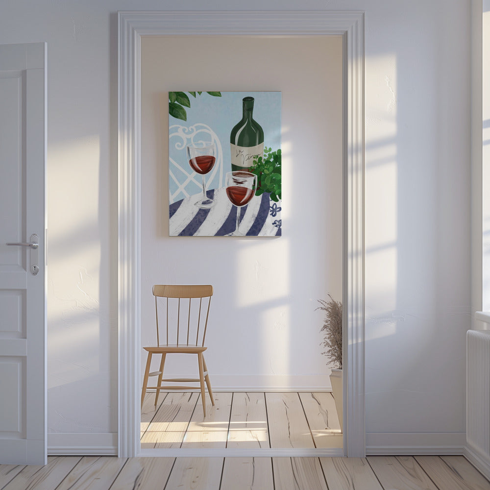 Rotwein unter dem Baum | Leinwand