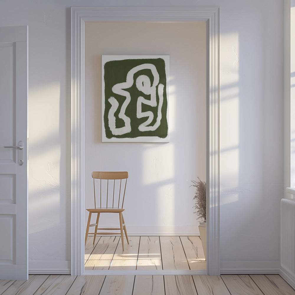 Abstrakte grüne Linien 3 | Leinwand