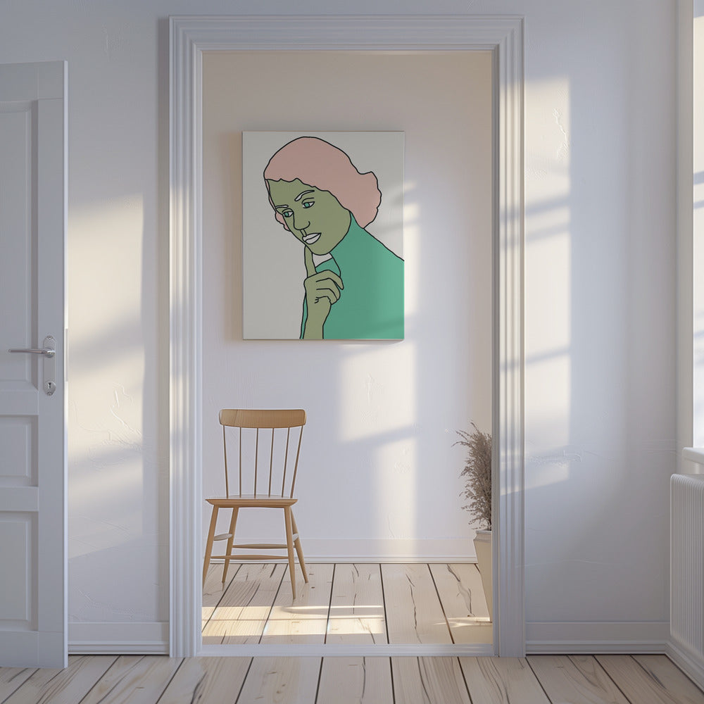 Dame denkt grün | Leinwand