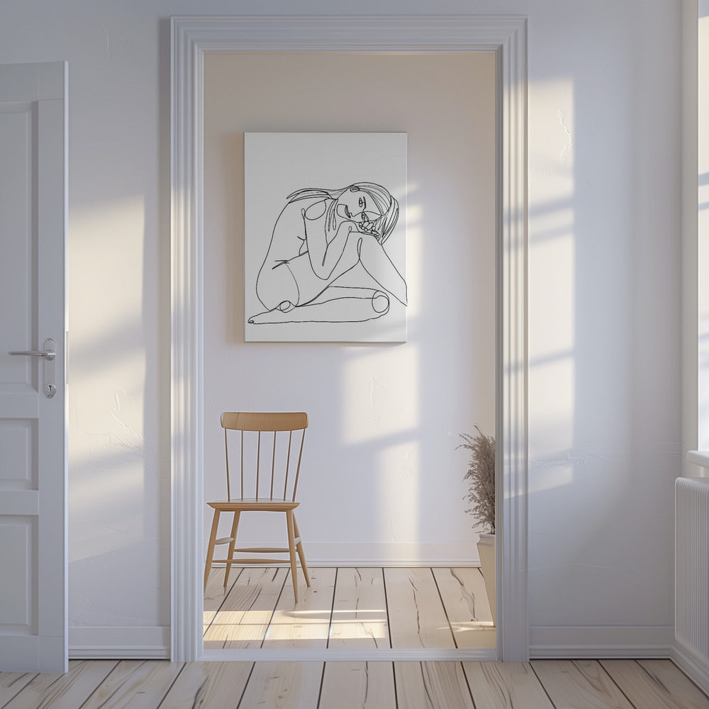 Strichzeichnung einer Frau | Leinwand