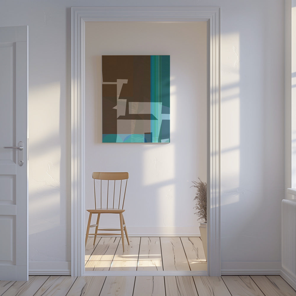Braun Blau Gewebt 1 | Leinwand