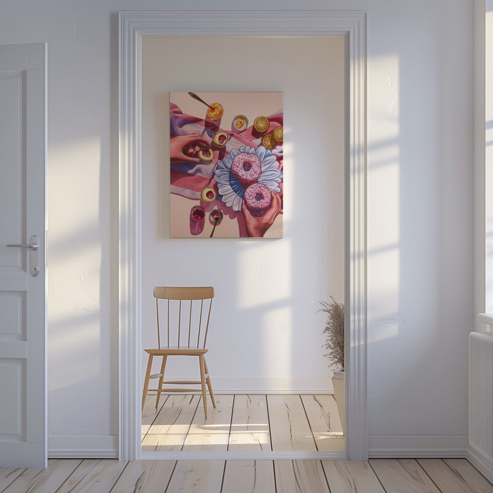 Mittwochs essen wir Pink | Leinwand