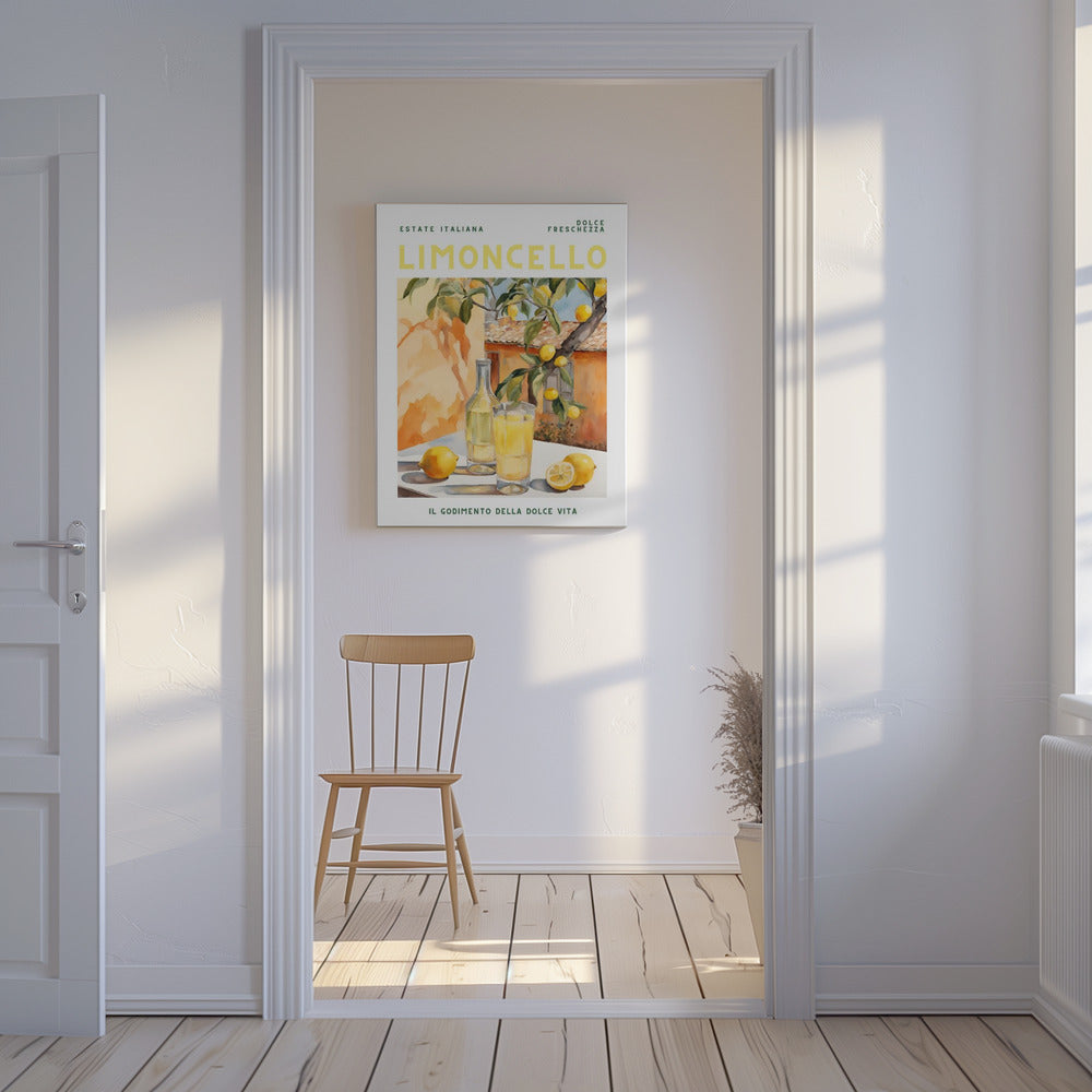 Limoncello, Aquarell, Frisch | Leinwand