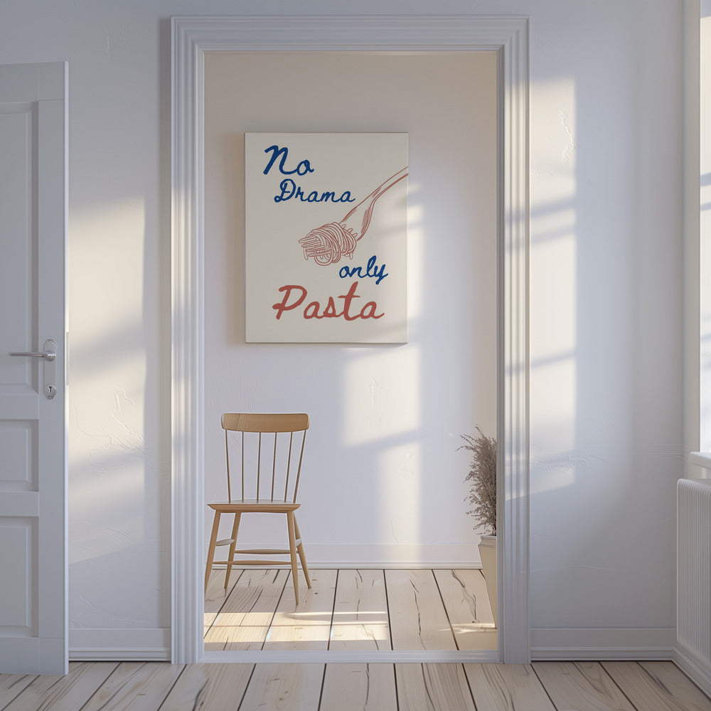 Kein Drama, nur Pasta, Illustration + Text | Leinwand