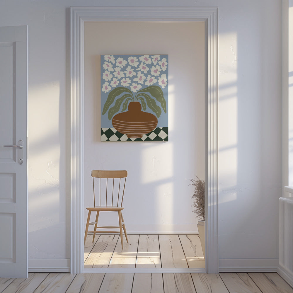 Retro Ton und Blume | Leinwand