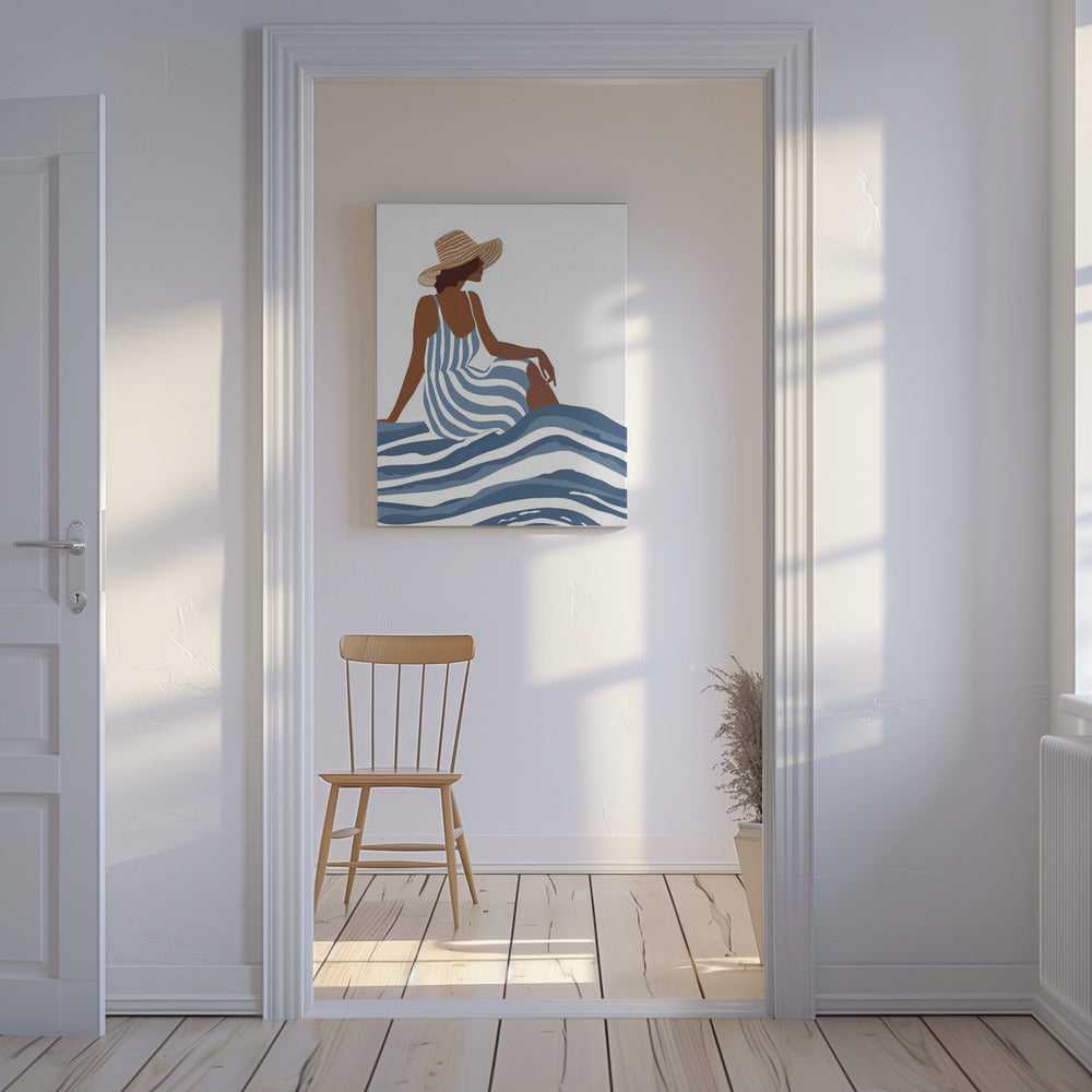 Das Mädchen im gestreiften Kleid | Leinwand