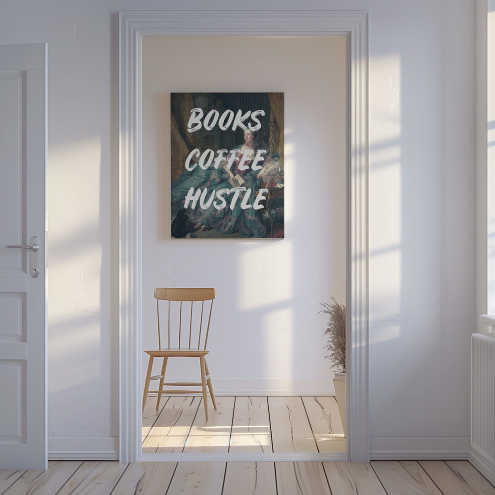Bücherkaffeeweiß Ratioiso | Leinwand