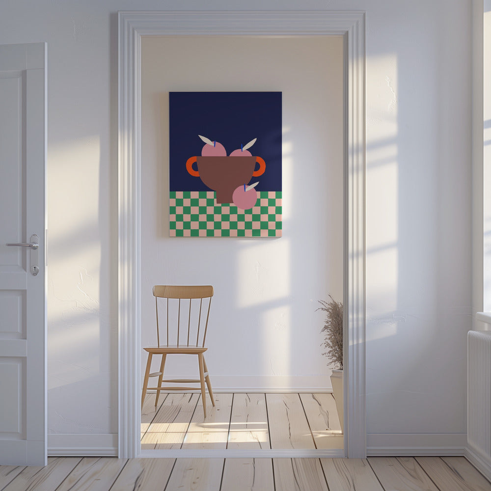 Obstschale mit rosa Äpfeln | Leinwand