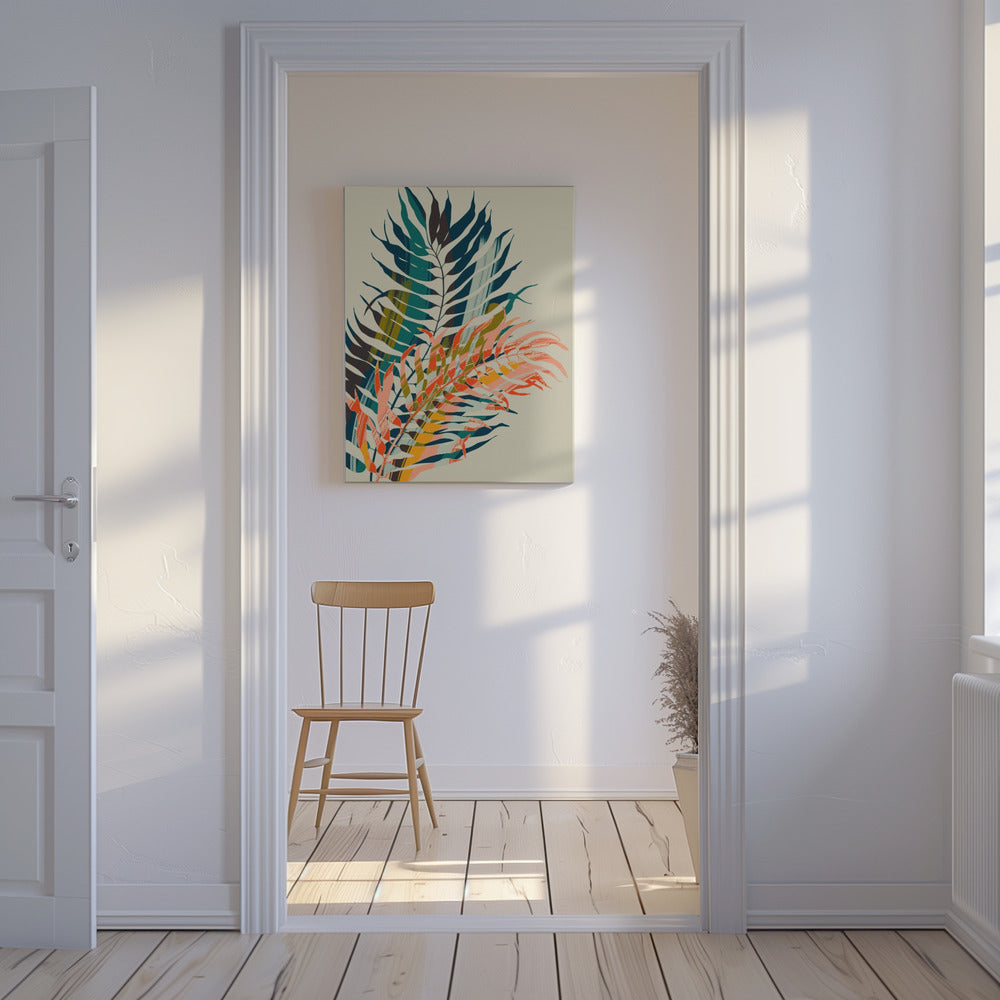 Bunte Palmblätter | Leinwand