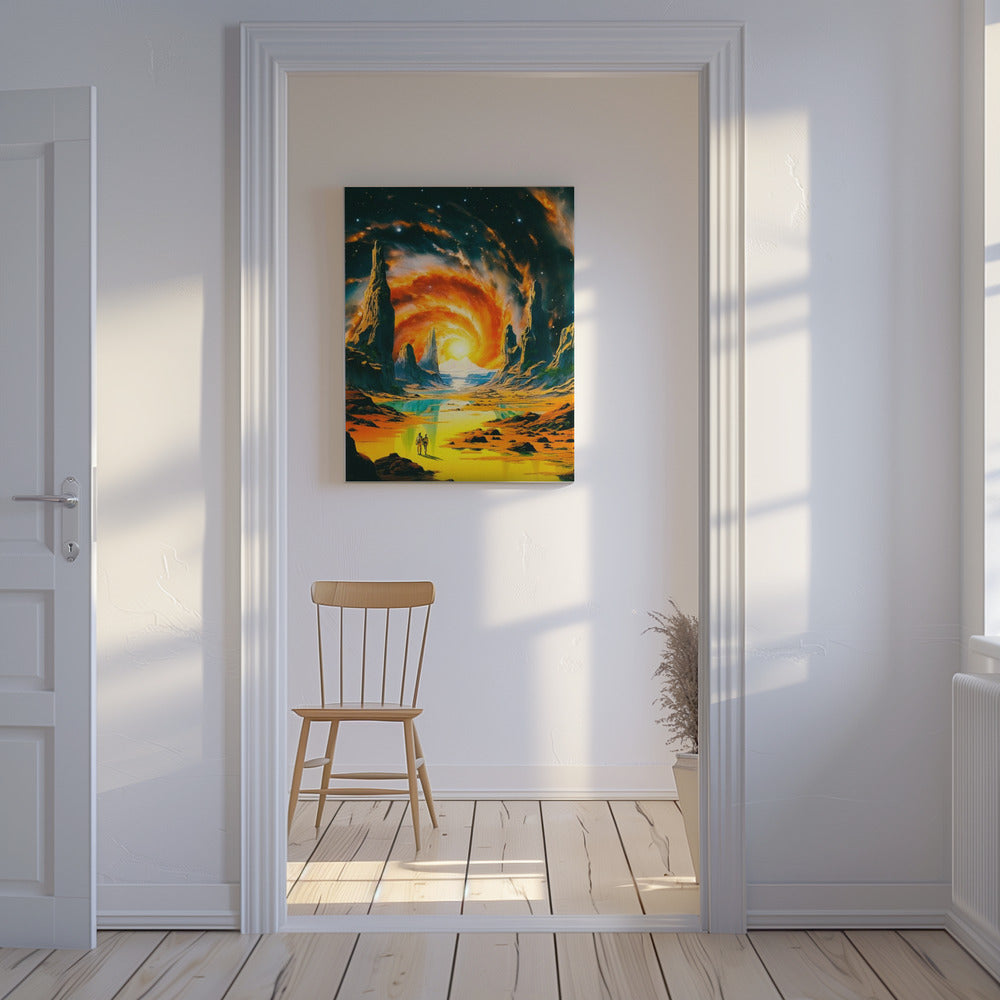 Romantischer Weltraumspaziergang | Leinwand