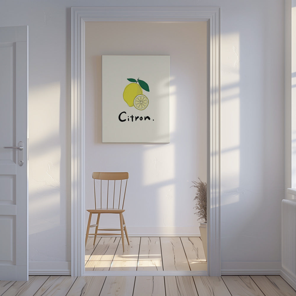 Moderne französische Obstkollektion "Zitrone / Citron" | Leinwand