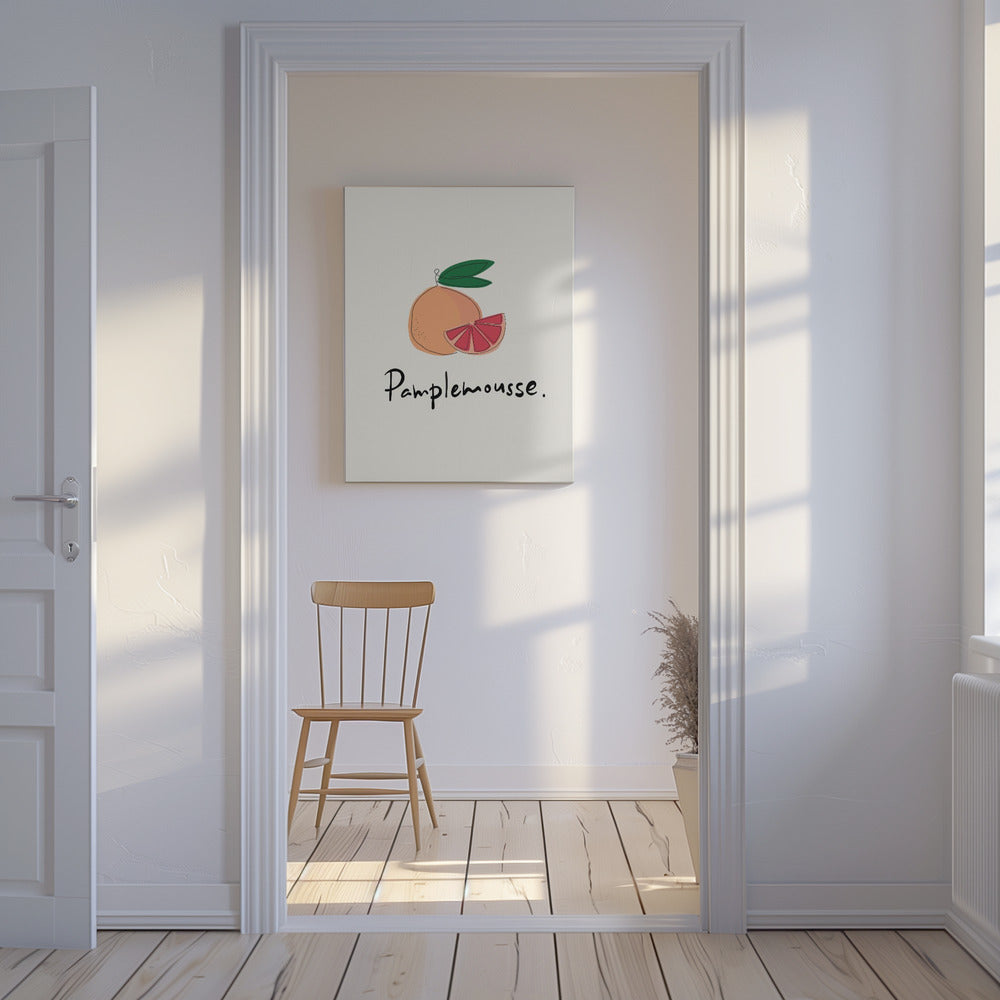 Moderne französische Obstkollektion "Grapefruit / Pamplemousse" | Leinwand
