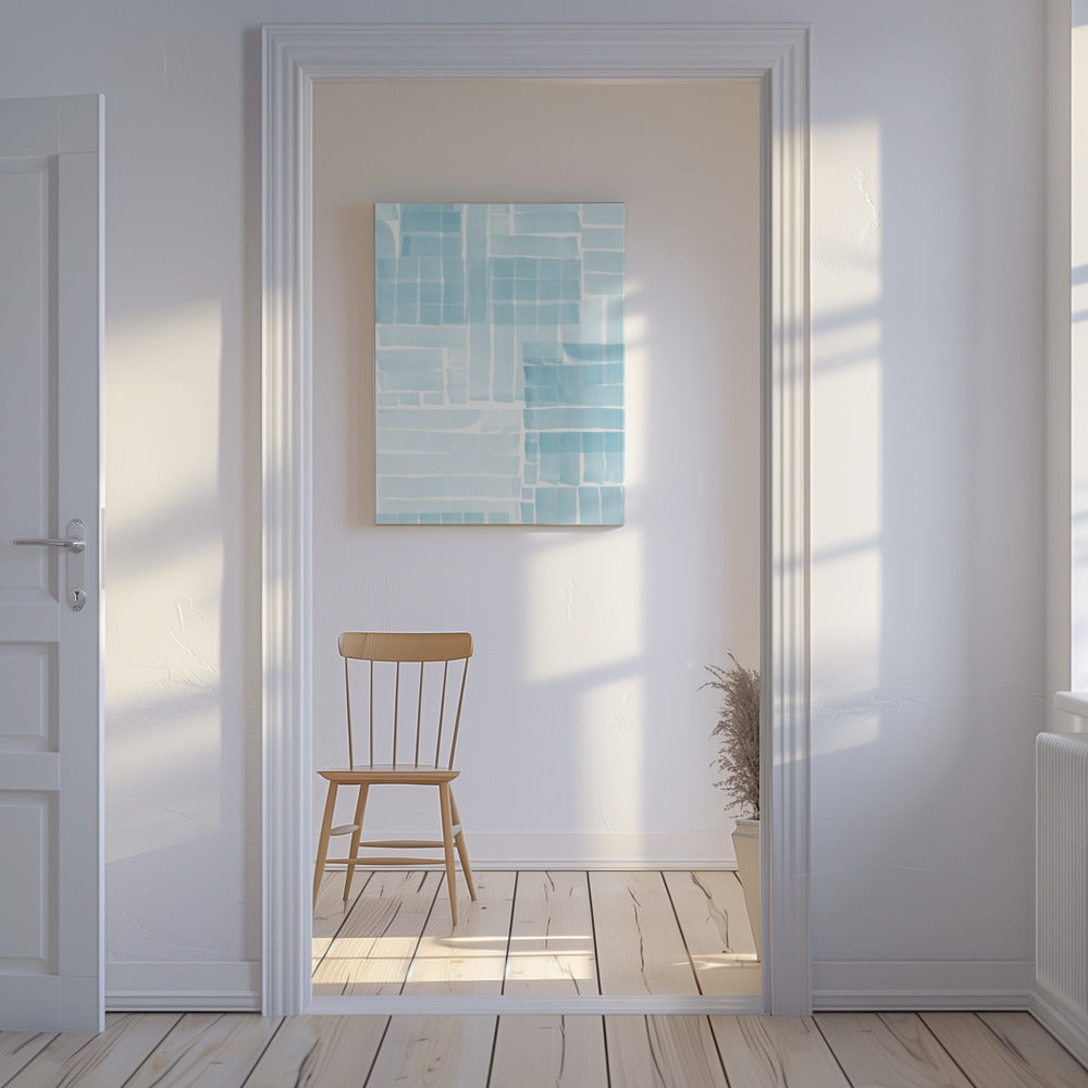 Light Blue Watercolour Grid Wash 2 | Canvas