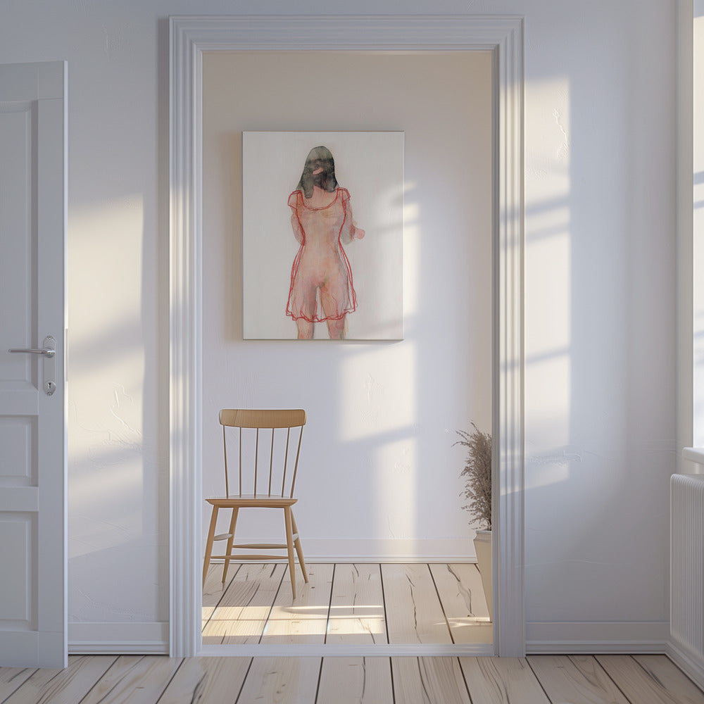 Figurenstudie (rotes Kleid) | Leinwand