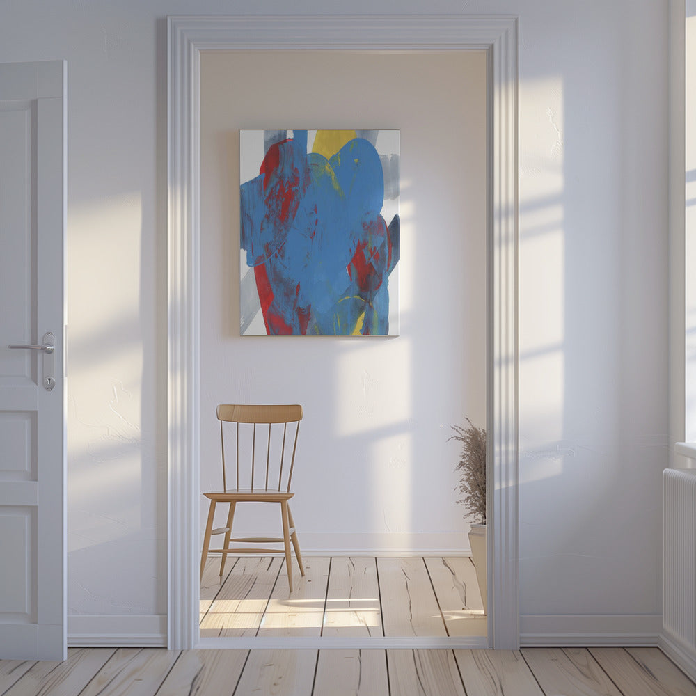 Abstrakte blau-rot-gelbe Formen 3 | Leinwand