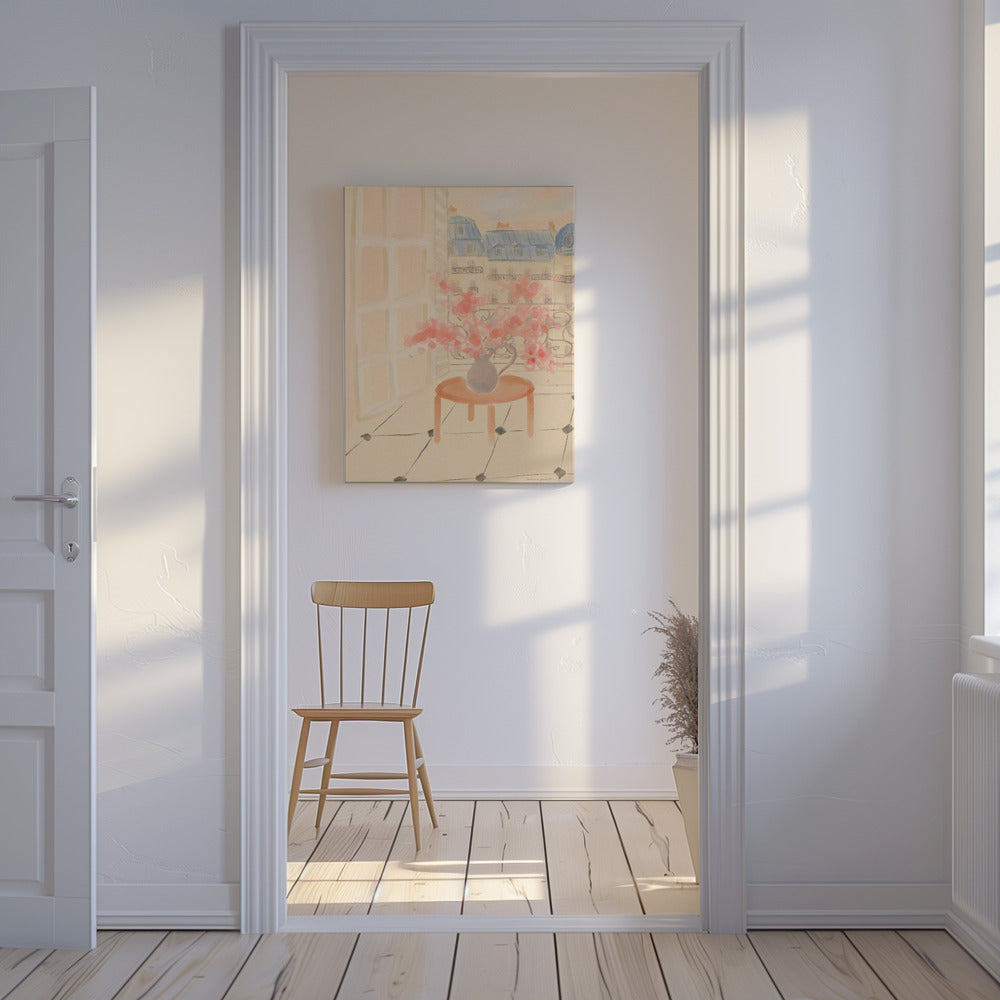 Kirschblüten in einer Pariser Wohnung | Leinwand