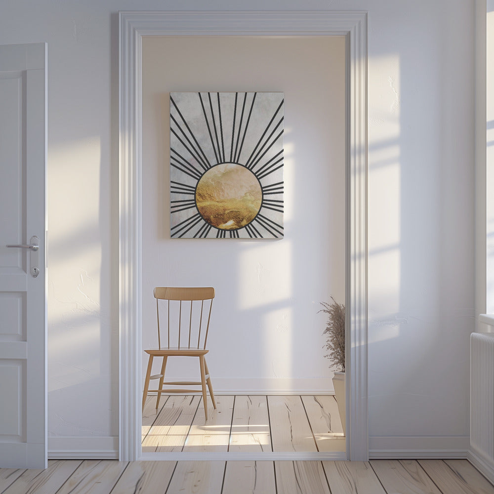 Schwarzgold, mittlere Sonne | Leinwand