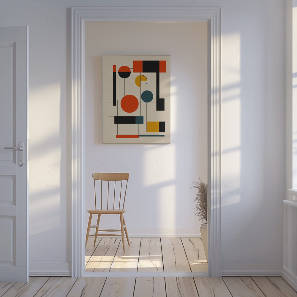 Geometrische Formen und eine ausgewogene FarbpaletteGeometrische Harmonie | Leinwand