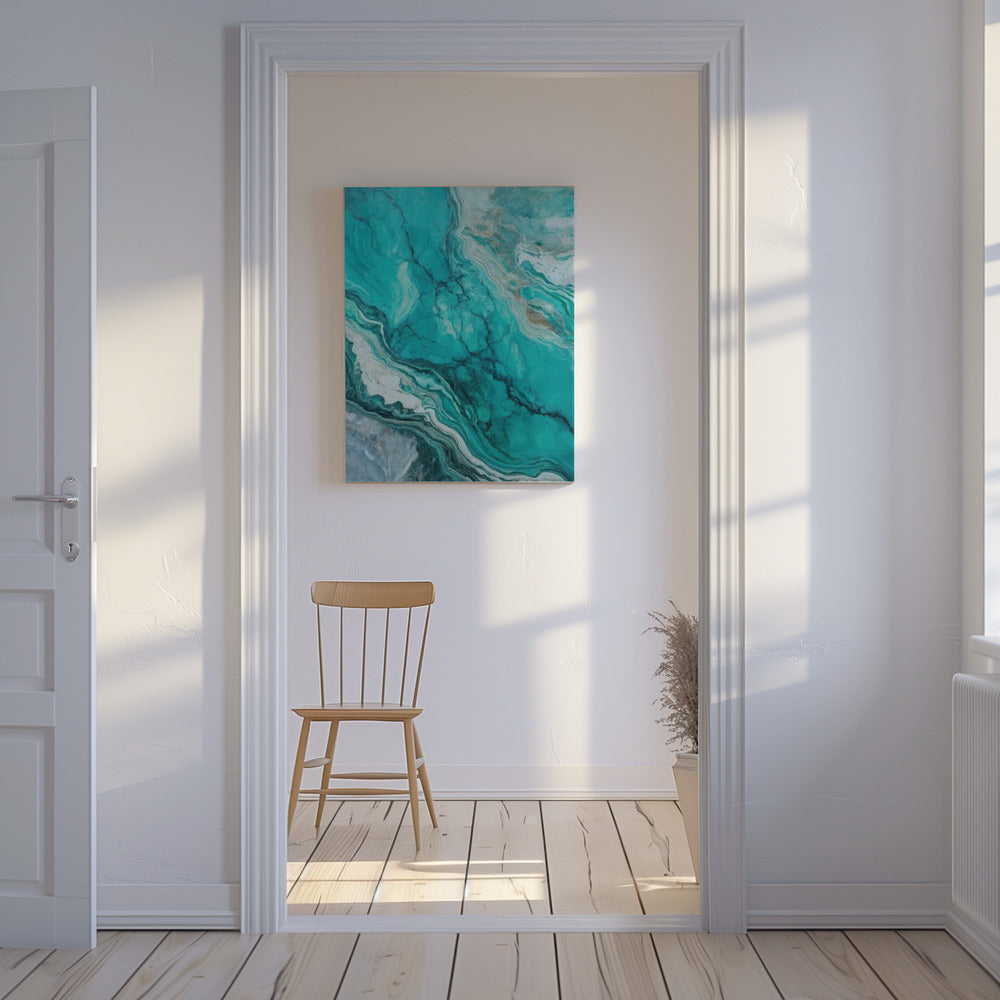 Abstract Patterns With Swirling Turquoise | Canvas