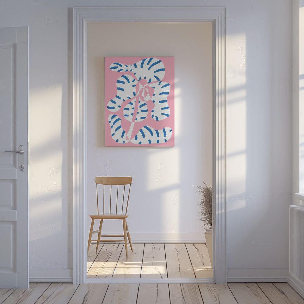 Abstrakte Formen Blumen Tiger Druck | Leinwand