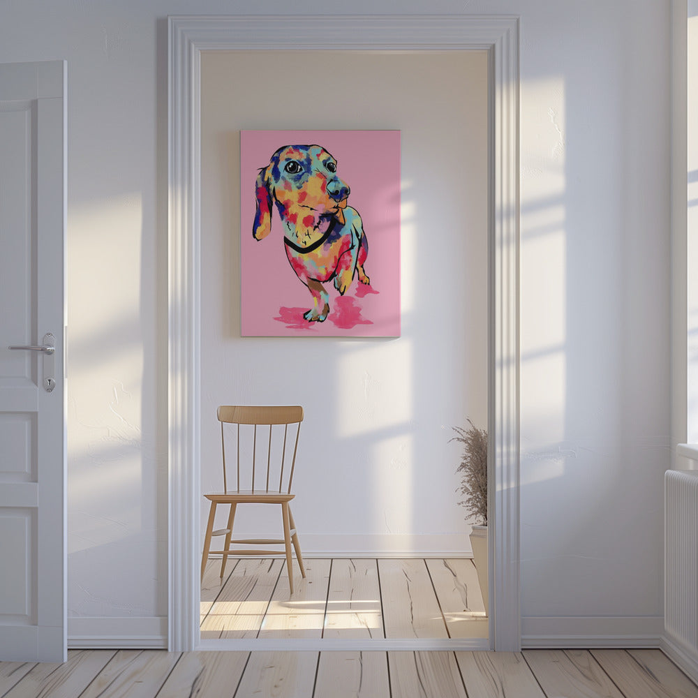 Rainbow Pup, Cute and Colorful Dog | Canvas